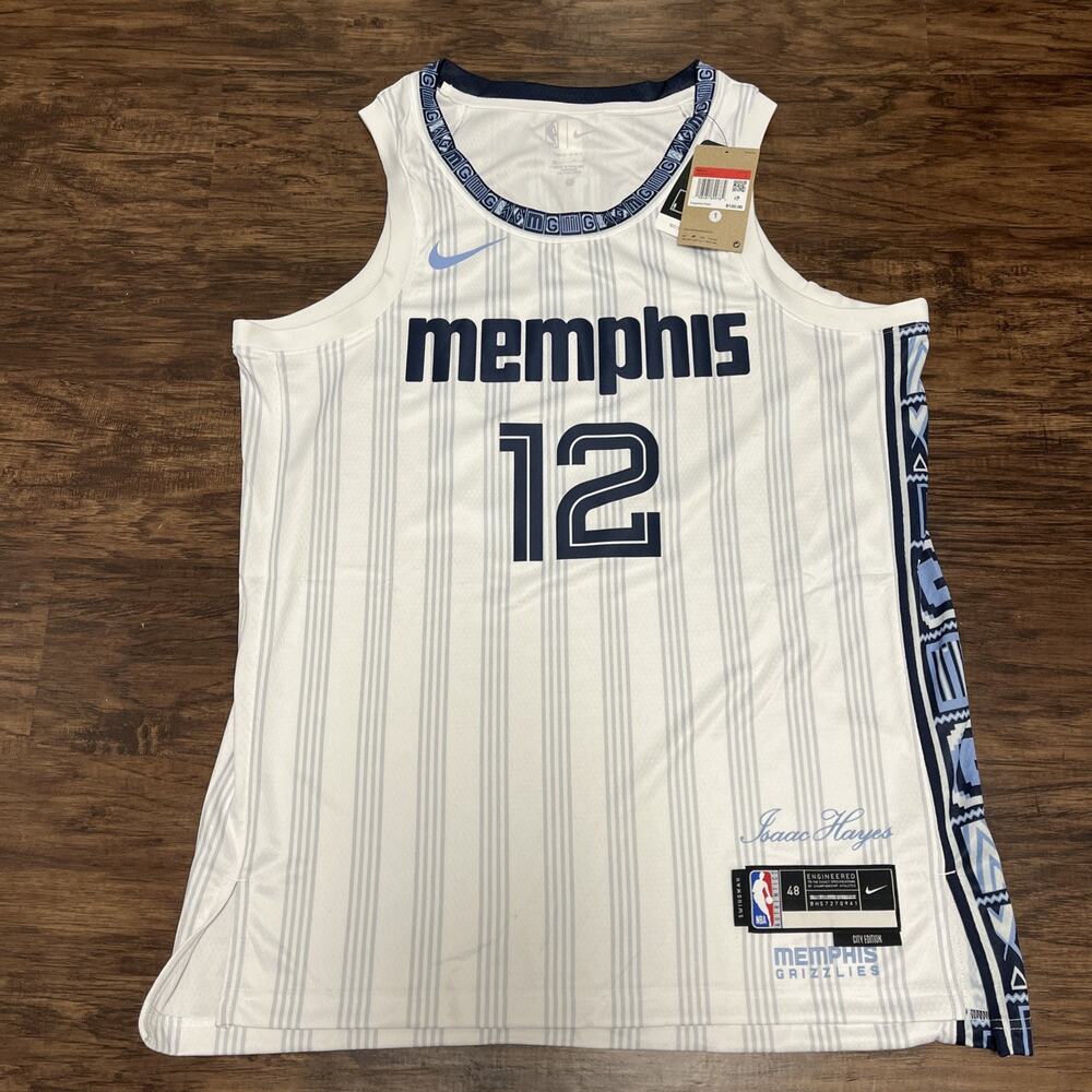 Nike NBA Ja Morant Memphis Grizzlies City Edition Jersey White Swingman 48 Large